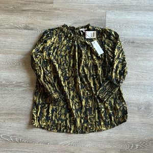 NwT-Maison d' Amelie Sheer Long Sleeve Blouse Size l